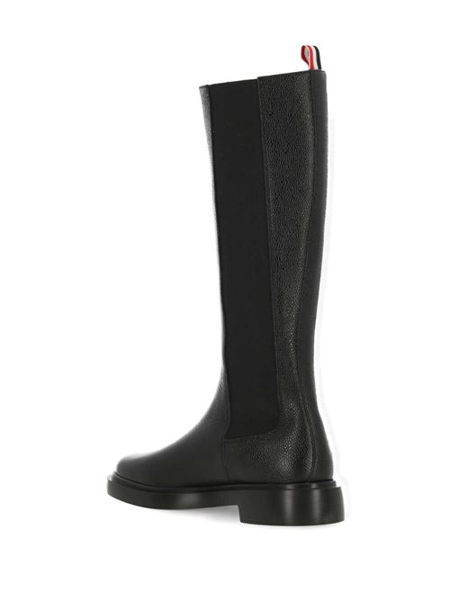 Black calf leather knee-length chelsea boots Thom Browne | FFB138A06257001